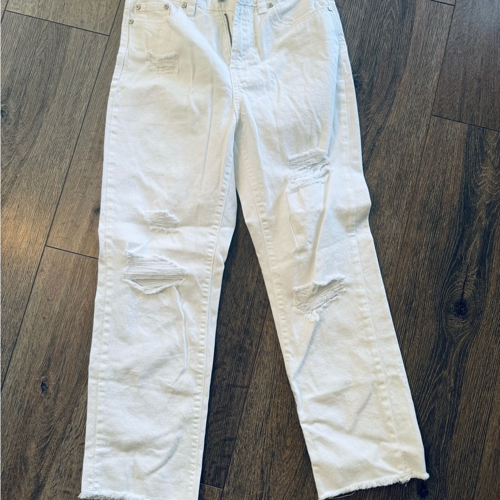 White Distressed Ankle Jeans Size 3/25 Banjara